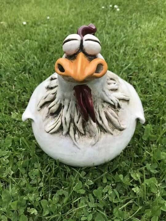coolboy Chicken Fence Decoration Funny Farm Sculpture Chicken Decorations for Home Garden