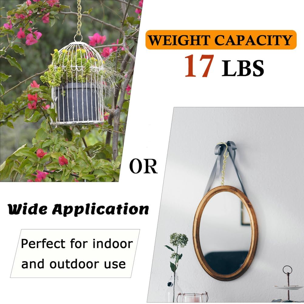 236 Inch Gold Hanging Baskets Chains - Adjustable Length, Brass Decorative Metal Chain with A Great