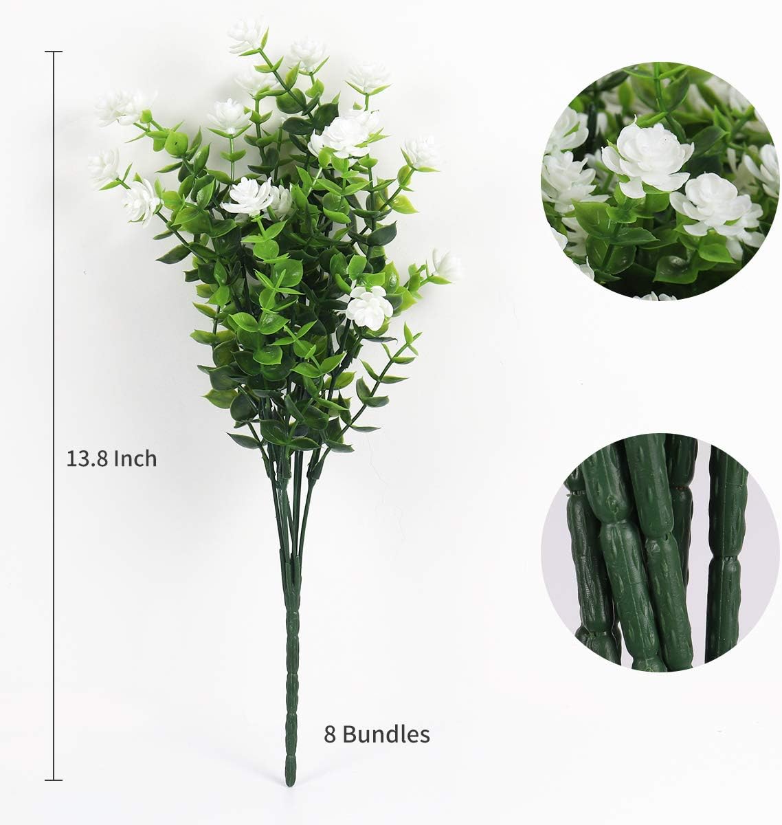RECUTMS Artificial Flowers, Fake Boxwood Outdoor UV Resistant Plants Artificial Springs Flowers