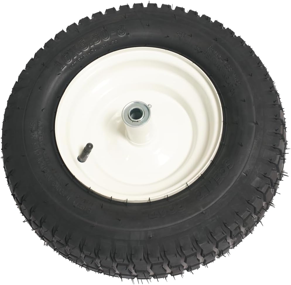 SCENIC ROAD Wheelbarrow Replacement Tire, 16" Wheel with Bearing and Grease Fitting, 4-Ply Turf Tire