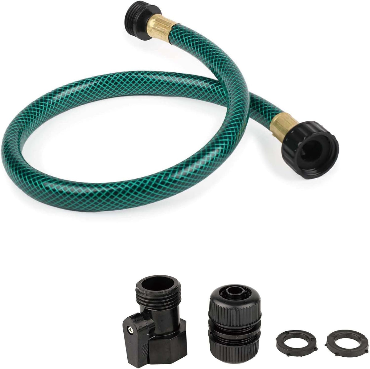 Garden Hose Leakproof for Gardener: 1/2” PVC Water Hoses with GHT Fittings - 2 FT No Kink and