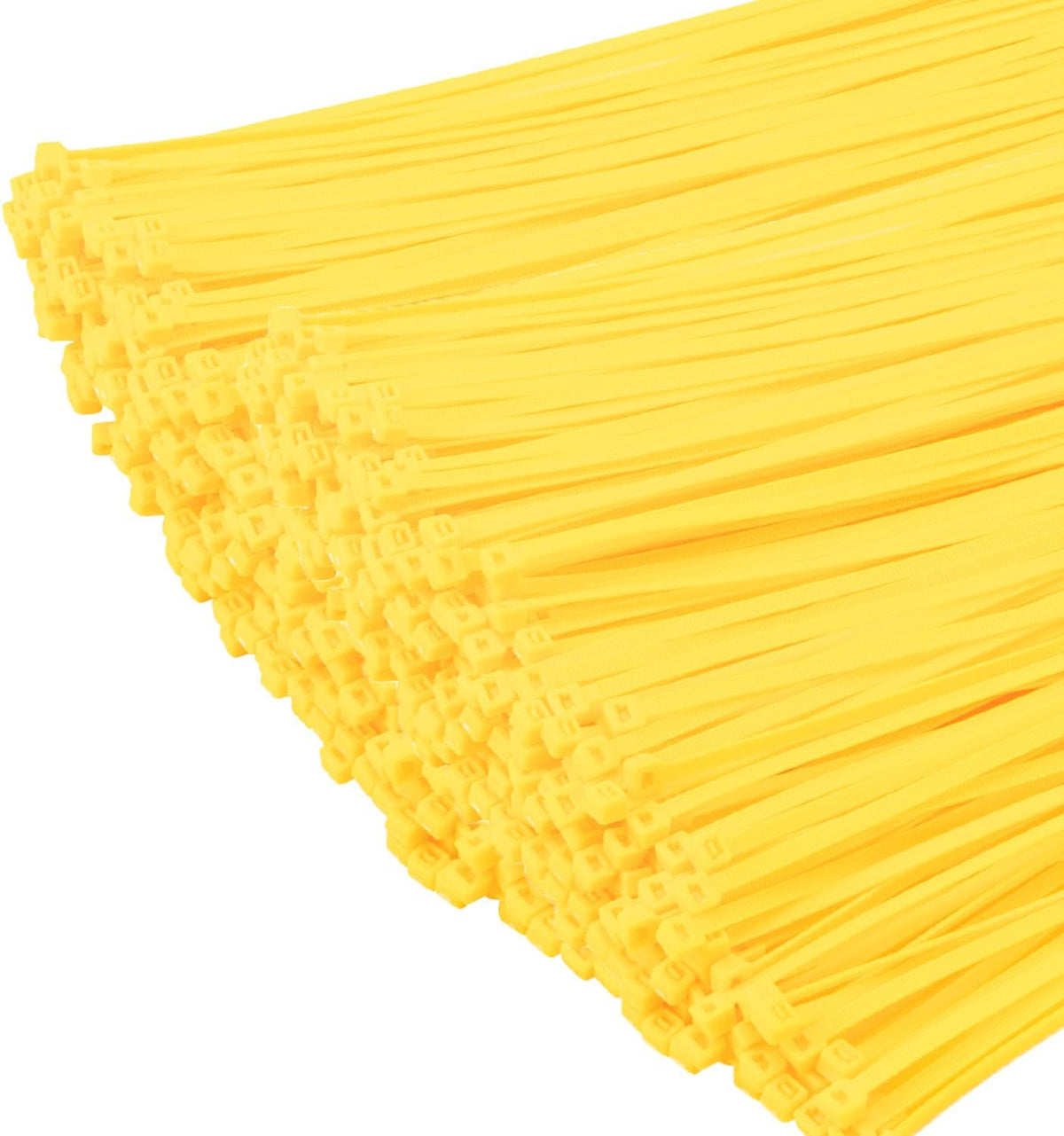 XINGO 1000 PCS Yellow Zip Ties 8 Inch, 60 LBS Tensile Strength, Self-Locking Nylon Plastic Nylon