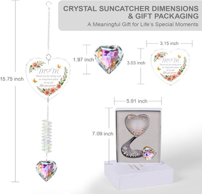 Crystal Suncatcher Gift for Mom, from Daughter or Son, Sentimental Window Hanging Ornament