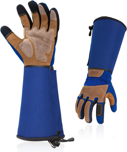 Vgo... Gardening Gloves Unisex,Safety Work Gloves,Long Sleeves Gauntlet,Puncture