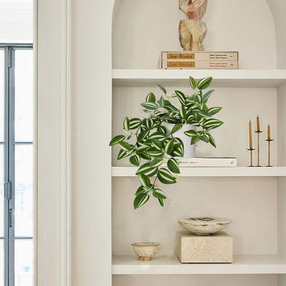 Fake Hanging Plants, 20 Inch Artificial Ivy Plant in Ceramic Pot Faux Vine Potted for Home Bedroom