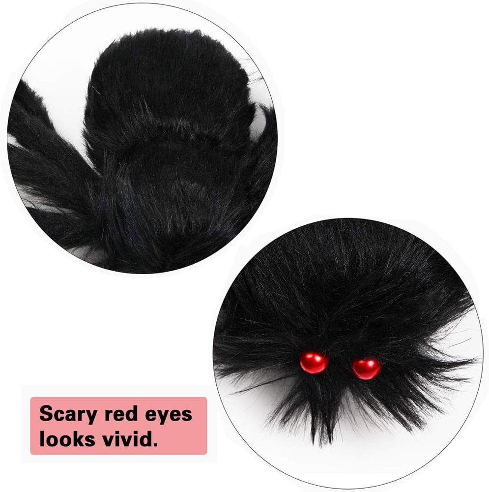 Halloween Giant Huge Spider, 4.1FT Large Foldable Spider Fake Hairy Spider Scary Decorations