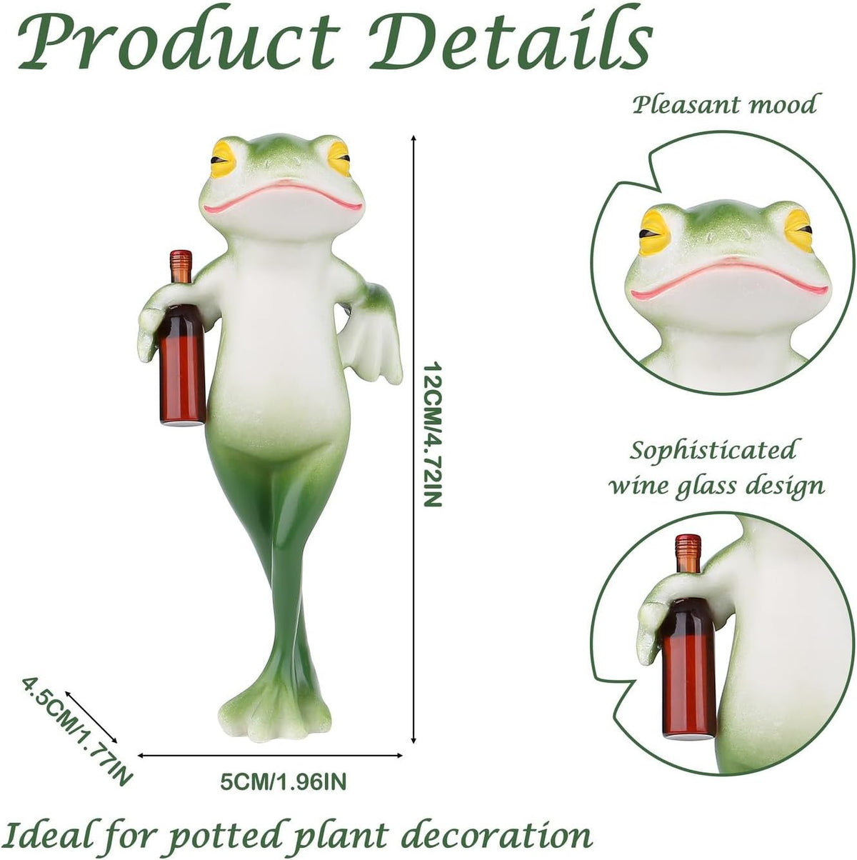 LAIDANLA Miniature Frog Figurines Funny Frog Garden Decor Outdoor Statue Plant Decorations for