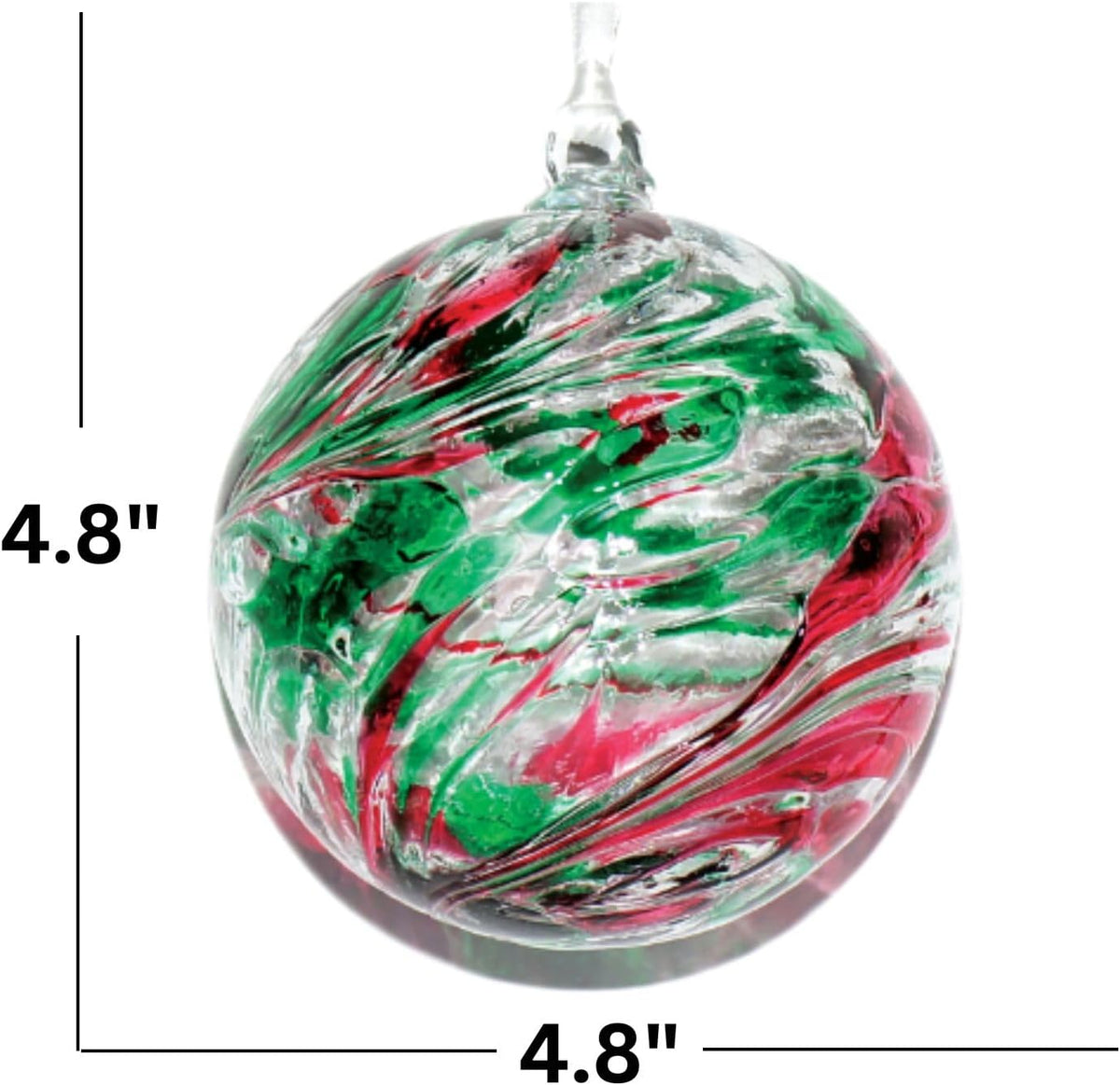 Large Friendship Glass Ball Globe - Opal 4.7 inch Hand Blown Handmade Hanging Garden Gazing Ball