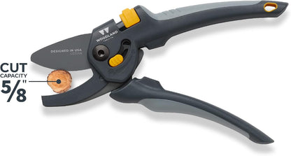Woodland Tools Co. Heavy Duty Anvil Pruning Shears – 5/8" Cut Capacity, High Carbon Steel Blade