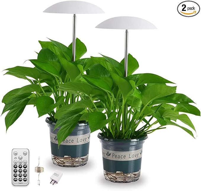 LED Grow Lights for Indoor Plants 2 Pack, Smart Full Spectrum USB Small Plant Lights with Remote
