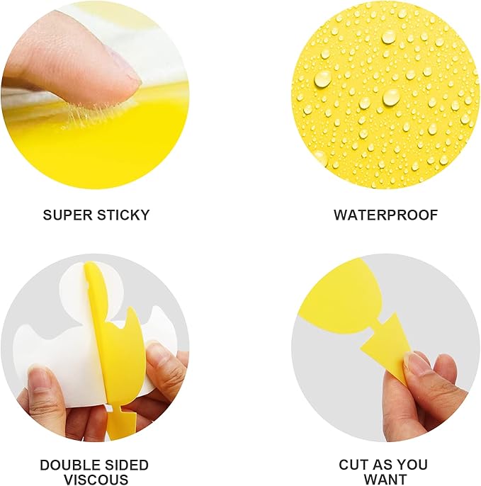 Gideal 48-Pack Dual-Sided Yellow Sticky Traps for Indoor/Outdoor Use, Gnat Trap for Flying Plant