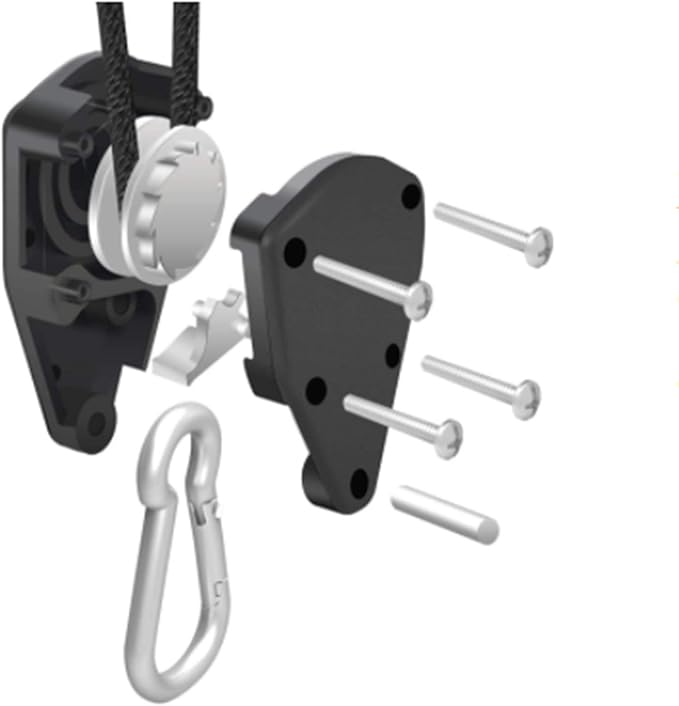 Grow Light Rope Hanger 2Pairs， Adjustable Rope Ratchet Hangers 150 Lbs per Pair with Stainless
