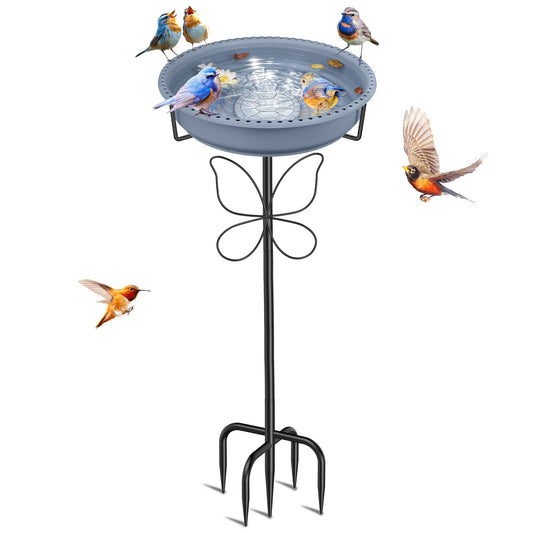 YOADEHOA Bird Bath for Outside, Garden Freestanding Birdbath & Birdfeeder with Removable Bowl, Bird