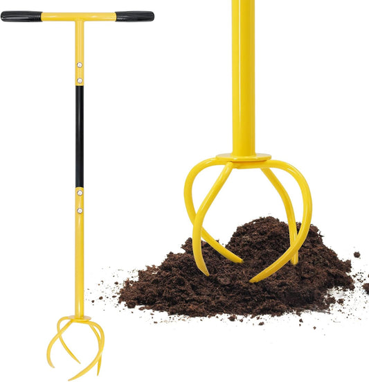 Manual Twist Tiller for Gardening, Garden Claw Hand Tiller with Ergomomic Handle, Steel Cultivator