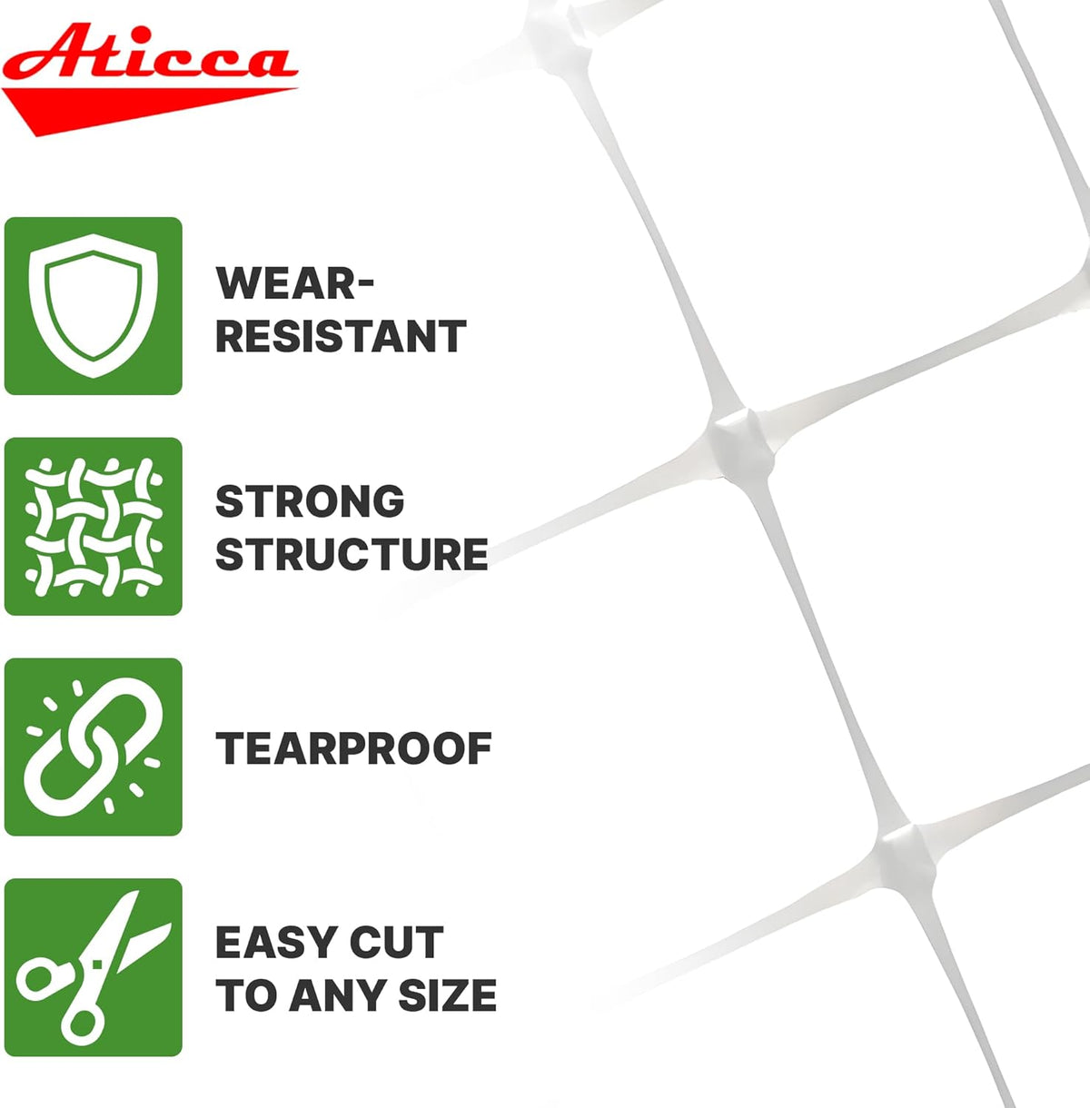 Plastic Trellis Netting 47" x 328 ft Heavy Duty Plant Support Netting White - 6 Inch Garden Trellis