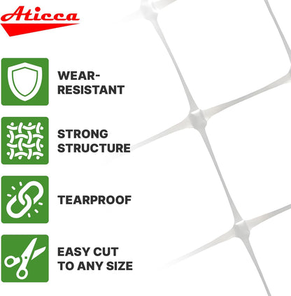 Plastic Trellis Netting 47" x 328 ft Heavy Duty Plant Support Netting White - 6 Inch Garden Trellis