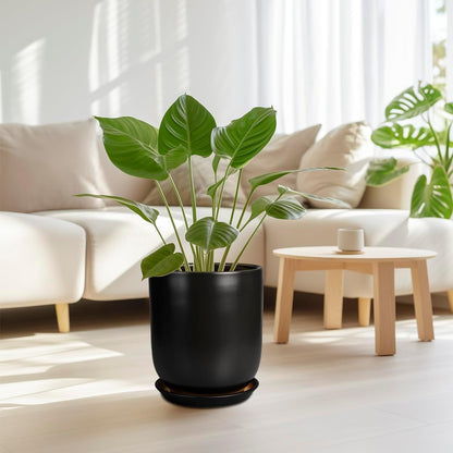 Ceramic Planter 10 Inch - Ceramic Pot for Indoor Plants Outdoor Plant Pot with Drainage Hole and