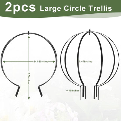 Metal Plant Circle Trellis, Garden Sculpture Globe Trellis for Climbing Plants Outdoor Potted Round