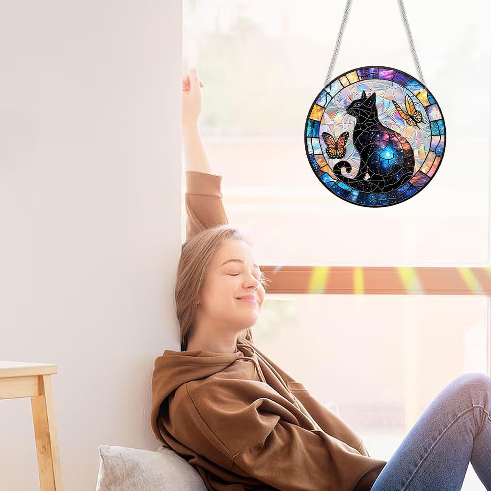 Sun Catchers Indoor Window, Acrylic Rainbow Suncatcher Window Hanging Decoration for Living Room