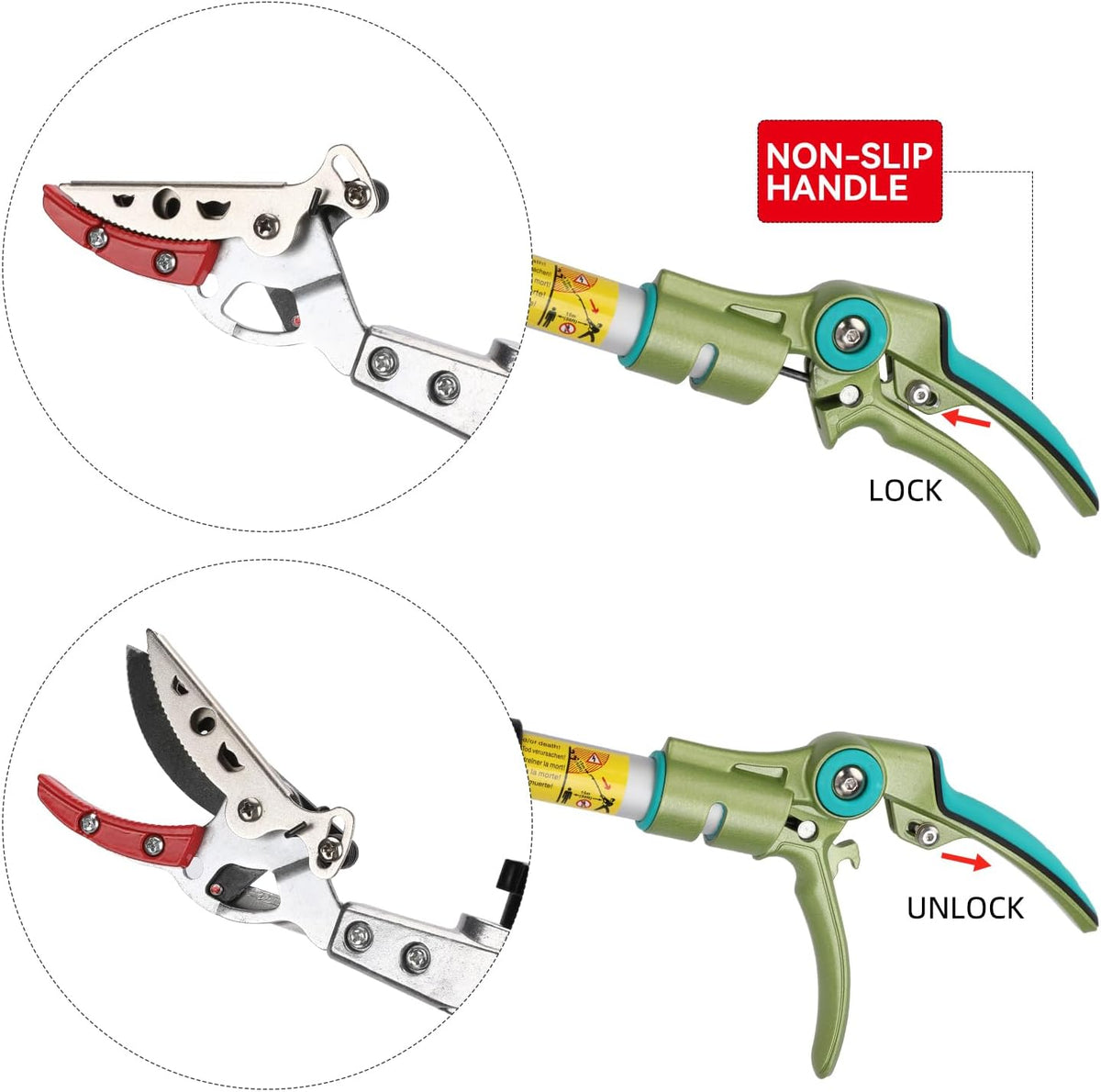 Extendable Tree Cutter, 3.67-5.45 FT Telescopic Pole Pruner, Lightweight Aluminum Handle