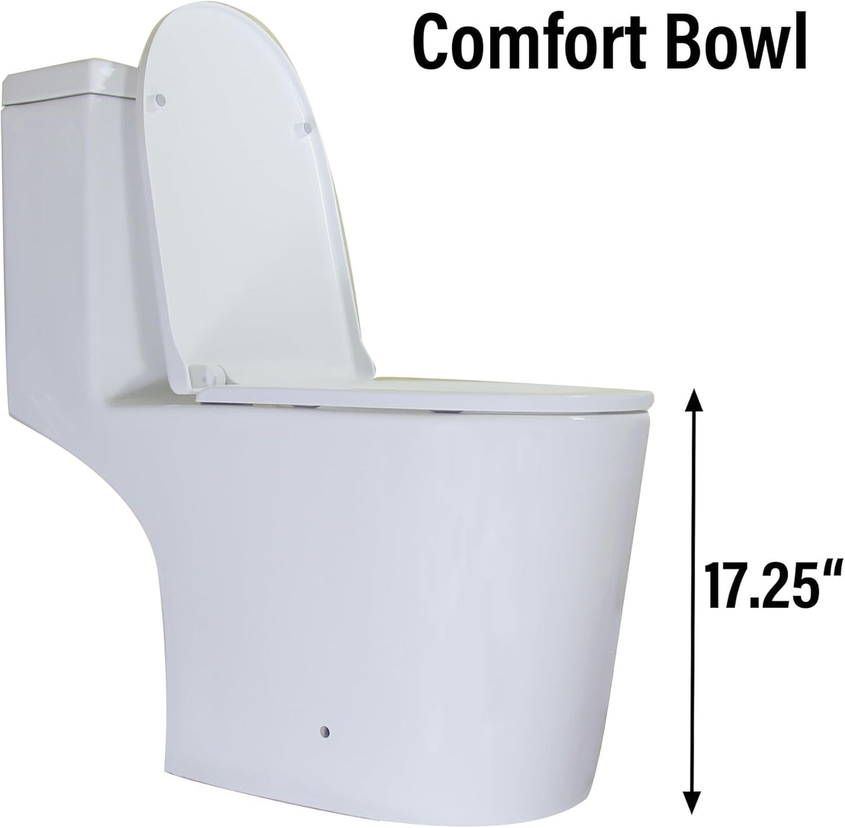 WinZo 450W Macerator Pump Toilet For Basement,Elongated 17-inch Tall Comfort Seat,Powerful