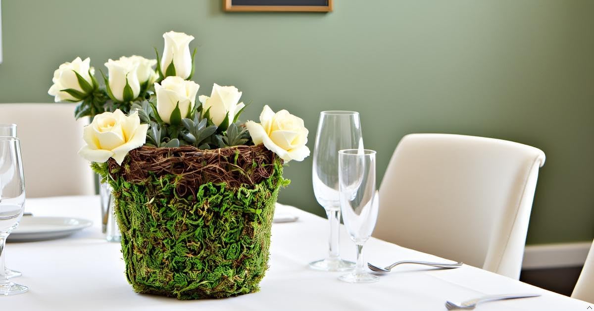 SuperMoss (55152 Vineyard Decorative Moss Basket Ideal for Home Decor, Office Decor, and Indoor