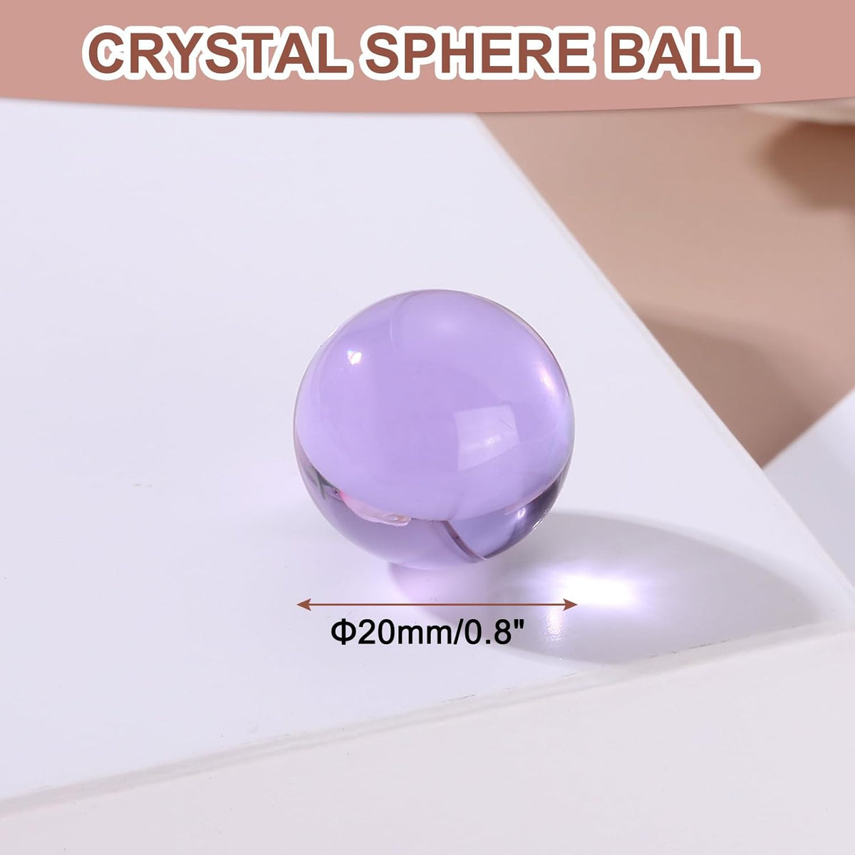 uxcell 20mm/0.8" Crystal Sphere Ball Glass Solid Decorative Sphere Crystal Ball Prop Ornament for