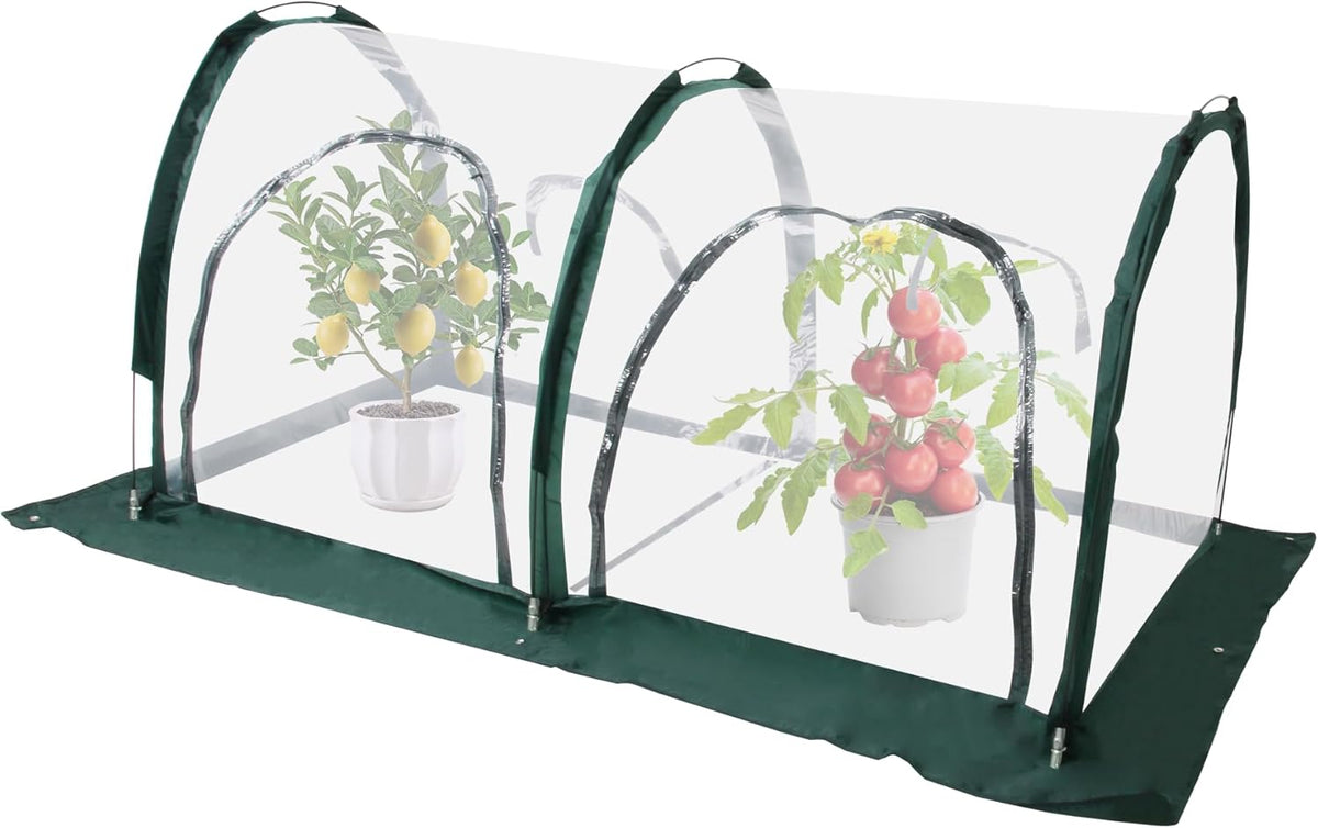 Portable Tunnel Greenhouse for Outdoors - Transparent Mini Greenhouses Ideal for Backyards and