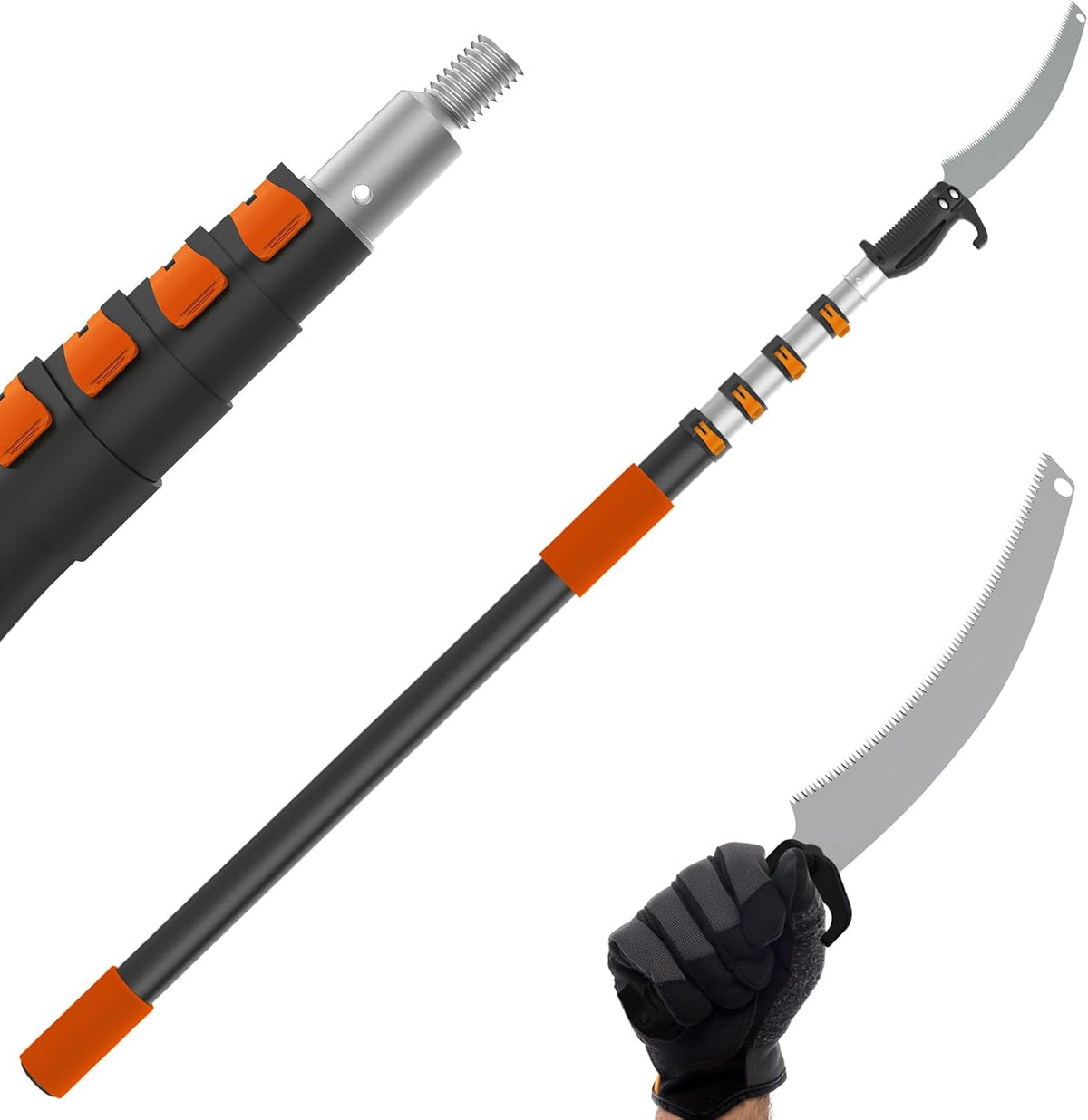 Buyplus 26FT Reach Pole Saws for Tree Trimming, Pole Saw with 5-20FT Telescoping Extension Pole