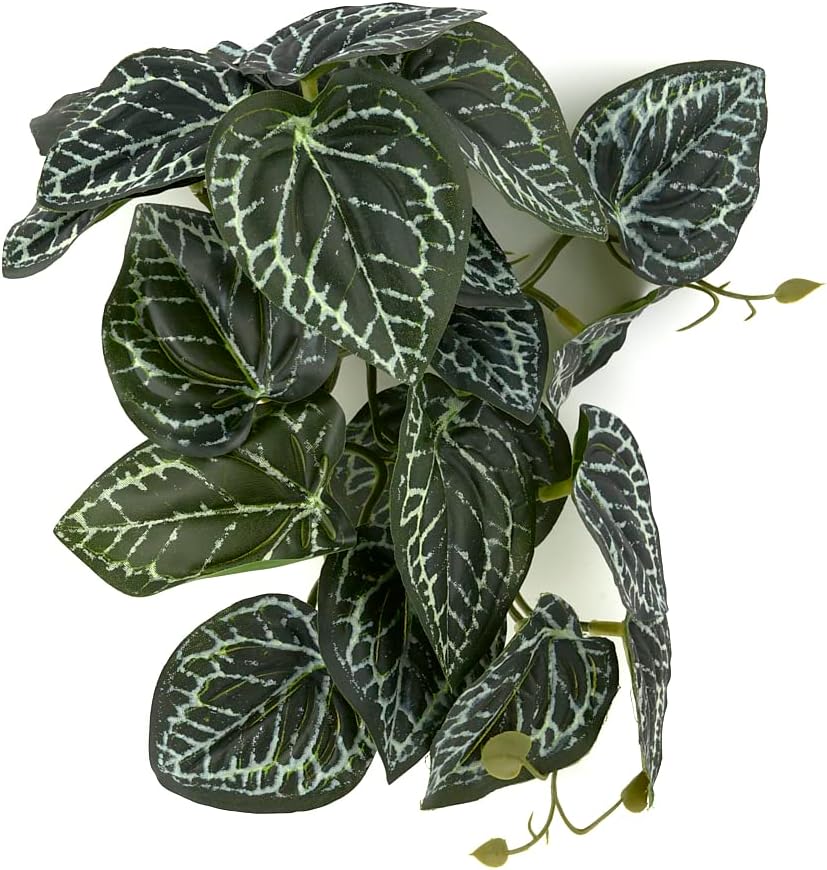 Reptile Plants for Terrarium, Amphibian Habitat Decor Artificial Hanging Plants with Suction Cup