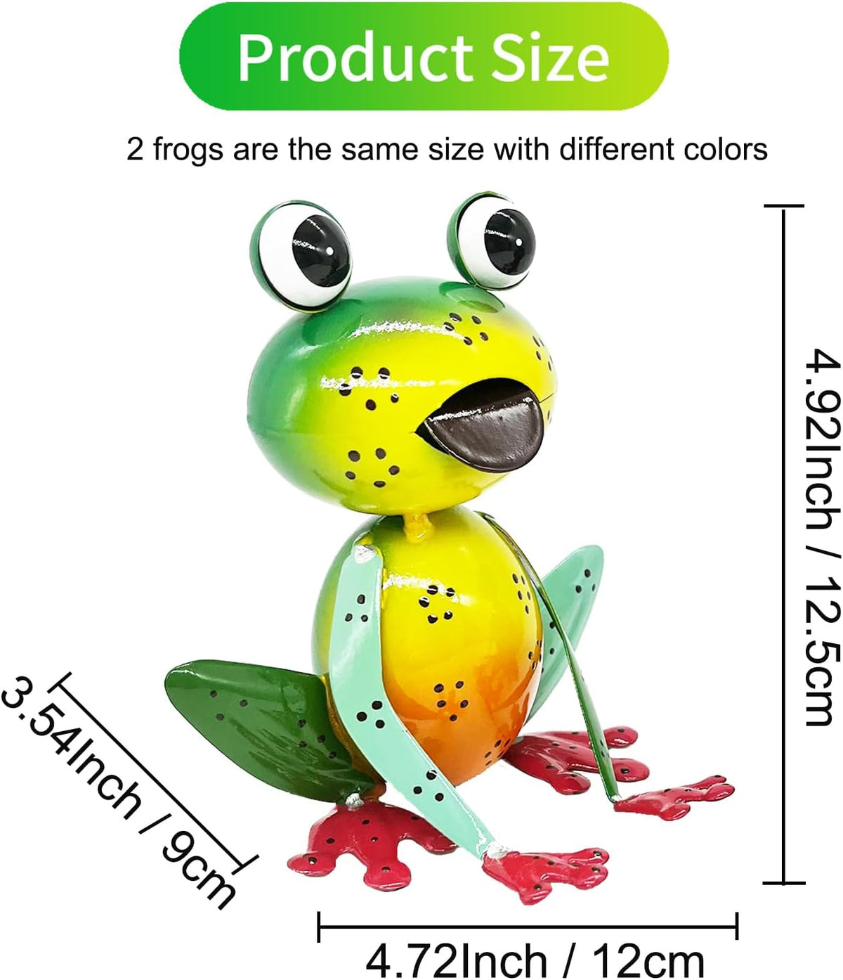 Metal Garden Decor Yard Art for Outside Set of 2 Cute Small Frogs Lawn Patio Ornaments Backyard