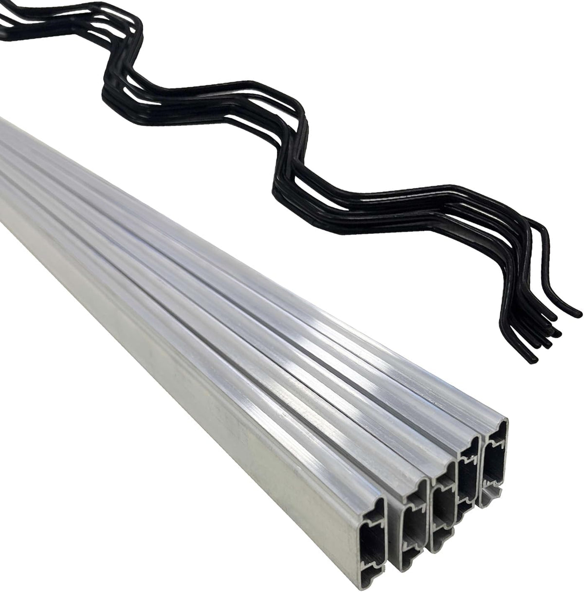 10 Set Greenhouse Lock Channel and Spring Wire,1MM Thick Aluminum Alloy Lock Channel and PVC Coated