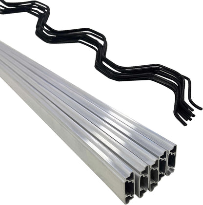 10 Set Greenhouse Lock Channel and Spring Wire,1MM Thick Aluminum Alloy Lock Channel and PVC Coated