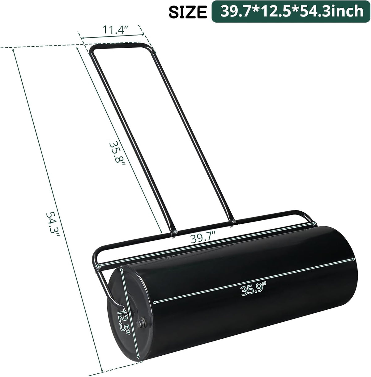 Outvita Lawn Roller, 17 Gallons Water and Sand Filled Garden Drum Roller with U Shaped Handle Tow