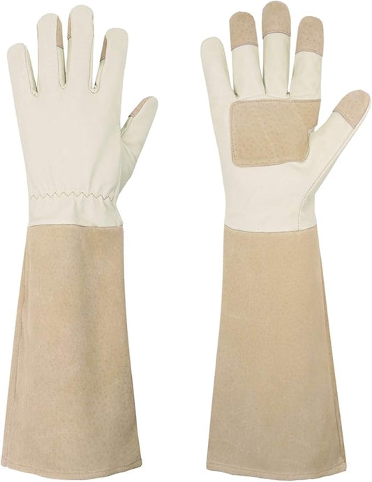 Rose Pruning Gloves for Men & Women, Long Thorn Proof Gardening Gloves, Breathable Pigskin Leather