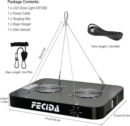 FECiDA Dimmable LED Grow Light 24000 Lumen 260 Watt, 2024 Best 3x3 2x4 ft Grow Tent Light, UV-IR