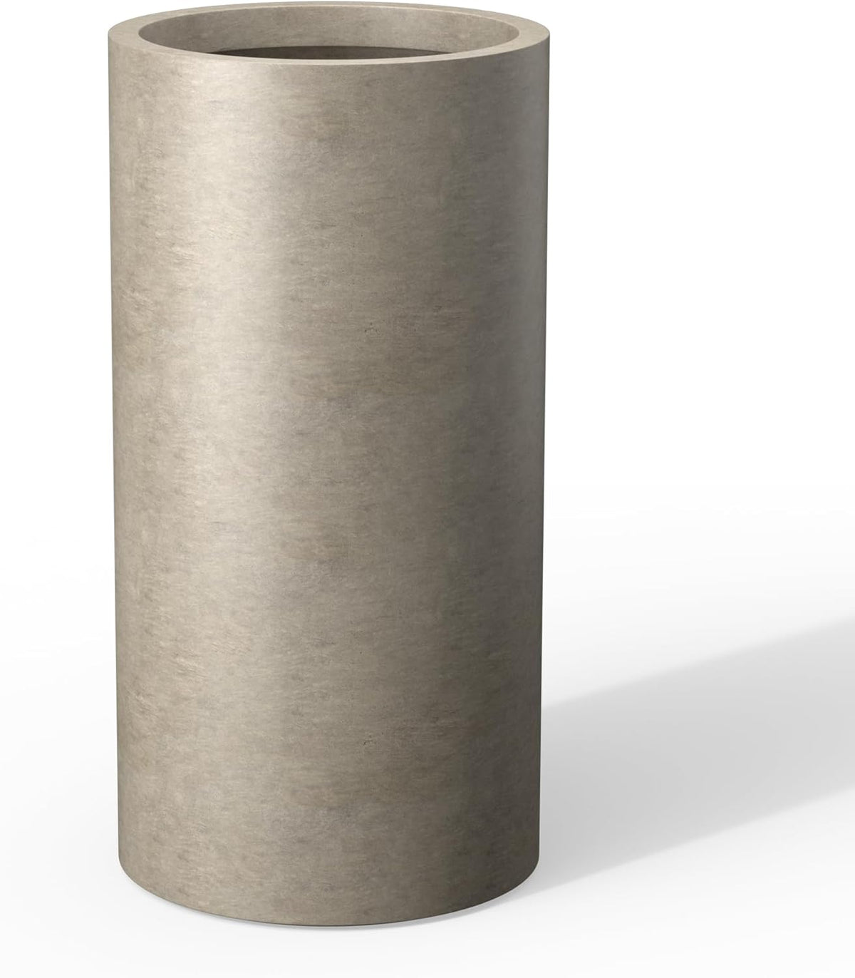 Kante 27.8 Inch Tall Cylindrical Planter, Large Round Plant Pots with Drainage Hole, Made with