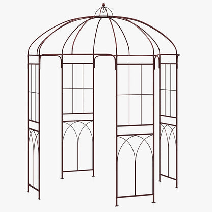 Giantex Birdcage Shape Garden Arbor, 8.4ft High x 7ft Wide, Metal Gazebo Arch Pergola Pavilion for