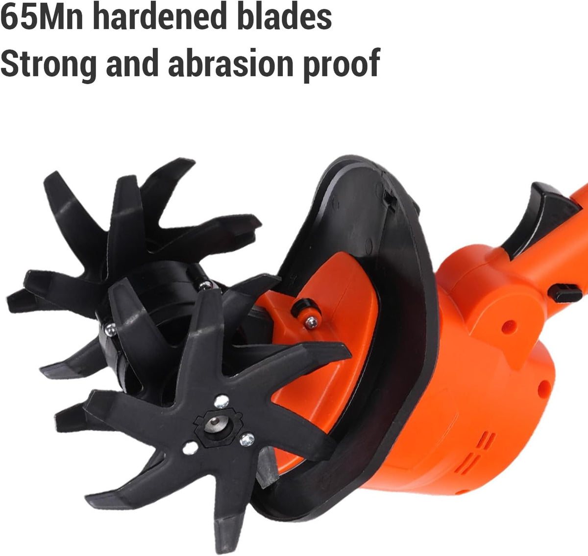 24V Cordless Electric Tiller with 2 Rechargeable Batteries, Handheld Garden Cultivator for Soil