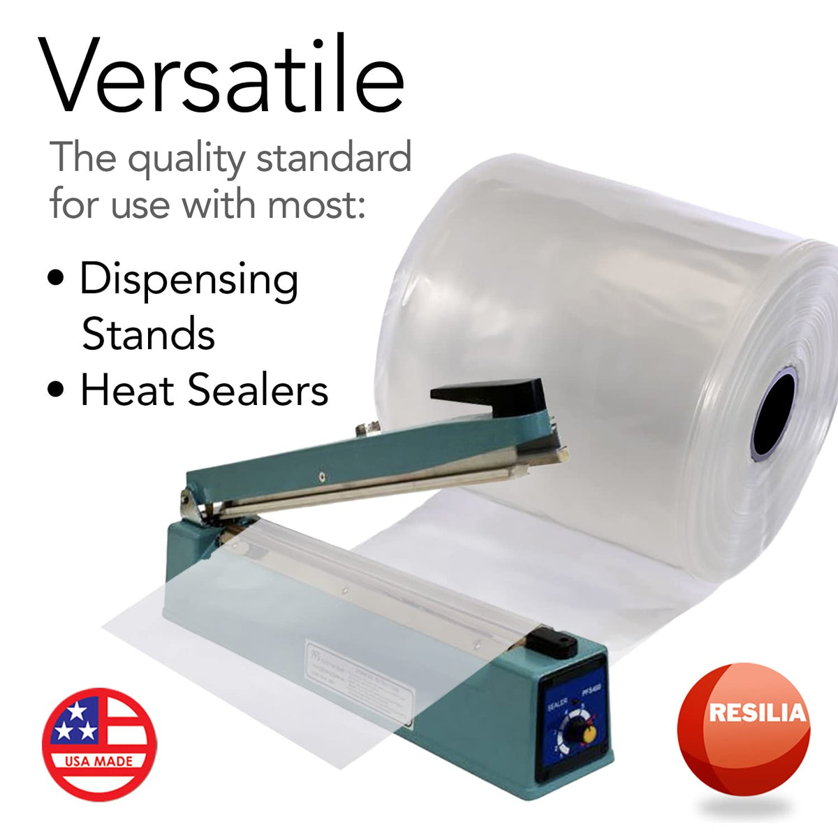 RESILIA Lay Flat Poly Tubing - Food-Grade Polyethylene, Custom Poly Bag Packaging Solution, 7