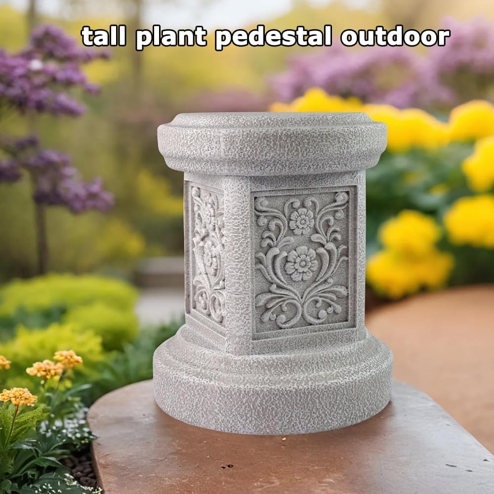 Classic Statuary Stand Outdoor Pedestal Sculpture Decor Plinth Base Riser, Garden or Home Resin