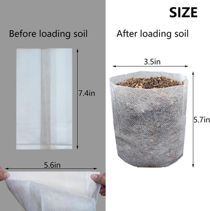 Belit Nursery Growing Bags, 100 Pcs Fabric Seedling Pots Non-Woven Pouch for Gardening Seed Plant