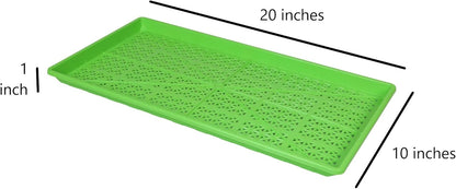 SUNPACK 10" x 20" Heavy Duty Mesh Plastic Seed Starting Tray, Green, 1" (Pack of 10) - Ensures