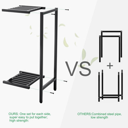 Zhongma 2 Tier 30" Tall Indoor Outdoor Plant Stand, 12 L x 12 W x 30 H inch, Heavy Duty Square