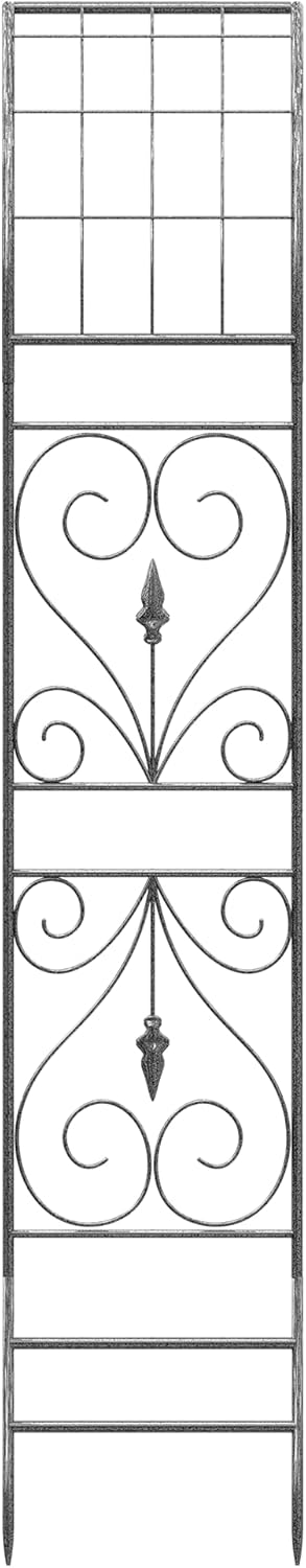 Jardineer Metal Garden Arbor,104.3-Inch Tall,Flat-Top Wrought Iron Outdoor Archway,Heavy-Duty