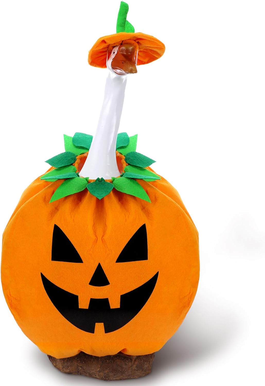 Halloween Pumpkin Goose Outfit Porch Goose Clothes Yard Silly Lawn Duck Shirt for Cement Plastic