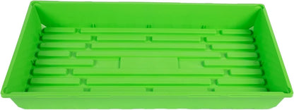 SUNPACK 10" x 20" Mega Plastic Seed Starting Tray, Green, 2.5" - No Drainage Holes, Ideal for