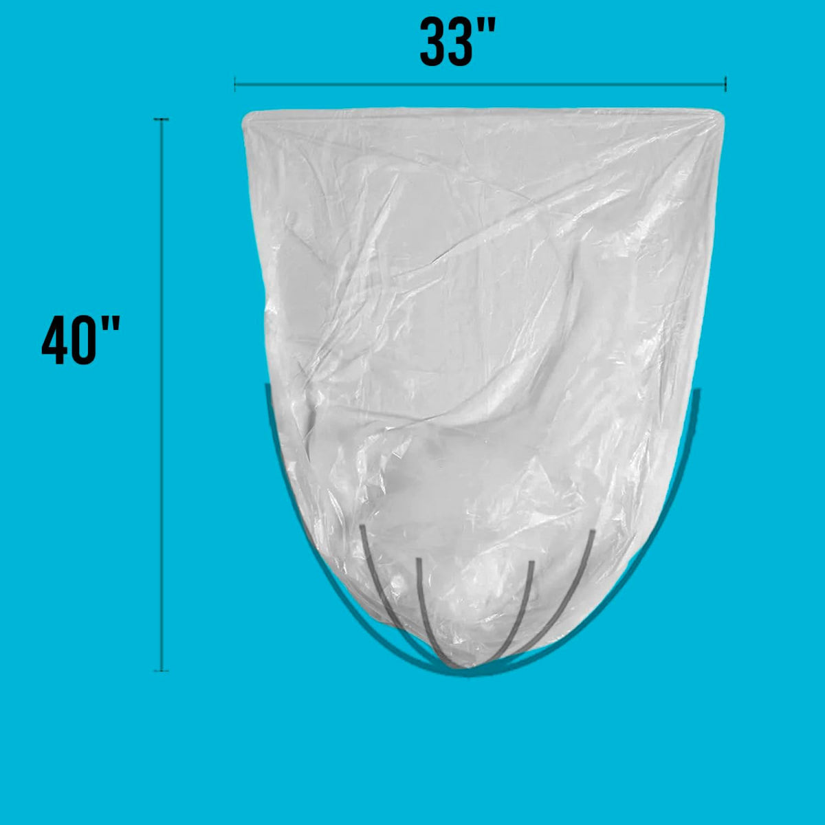 33 Gallon Trash Bags, 125 Count Bulk, Heavy Duty Clear Plastic Recycling Bags, Multi-purpose