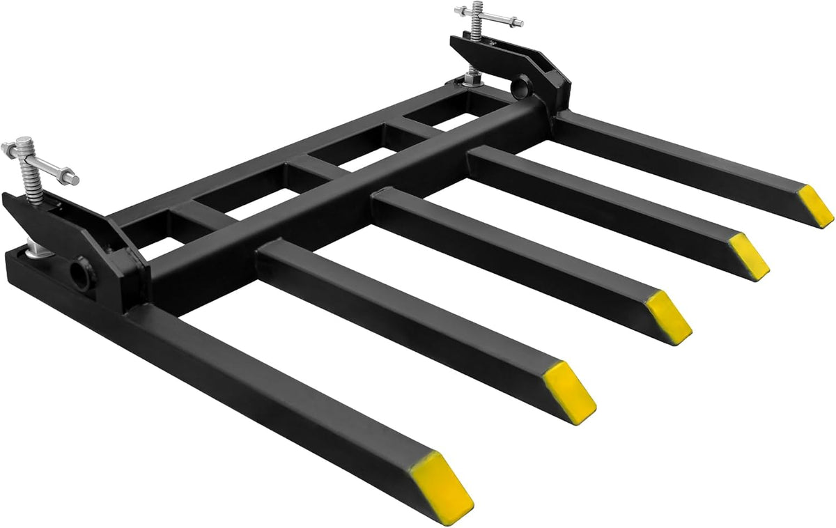 YITAMOTOR Clamp on Debris Forks Fits 48'' Bucket, 2500 lbs Heavy Duty Quick Attach Pallet Forks for