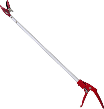 Tree Trimmer, 2 Foot Pole Pruner, Long Reach Pruning Shears, Cut and Hold Garden Clippers, Aluminum